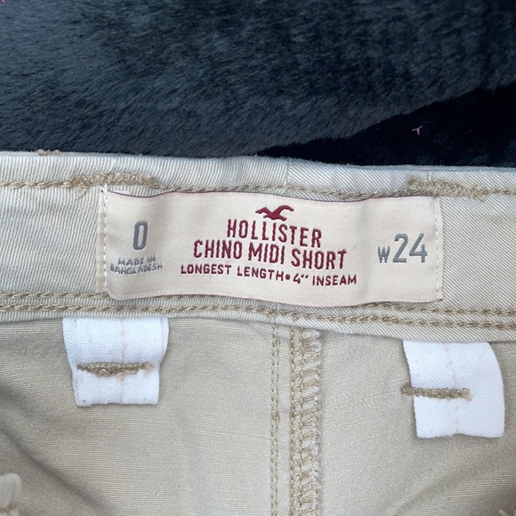 Hollister Beige Chino Cuffed Midi Shorts - Picture 7 of 8
